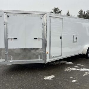 2024 E-Z Hauler 7×24 Aluminum 4-Place Drive In/Out w/Tapered Ramps, Rear Canopy